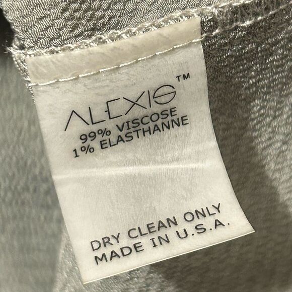 ALEXIS ($498) Pewter Textured Bell Sleeve Dress S - Picture 12 of 15